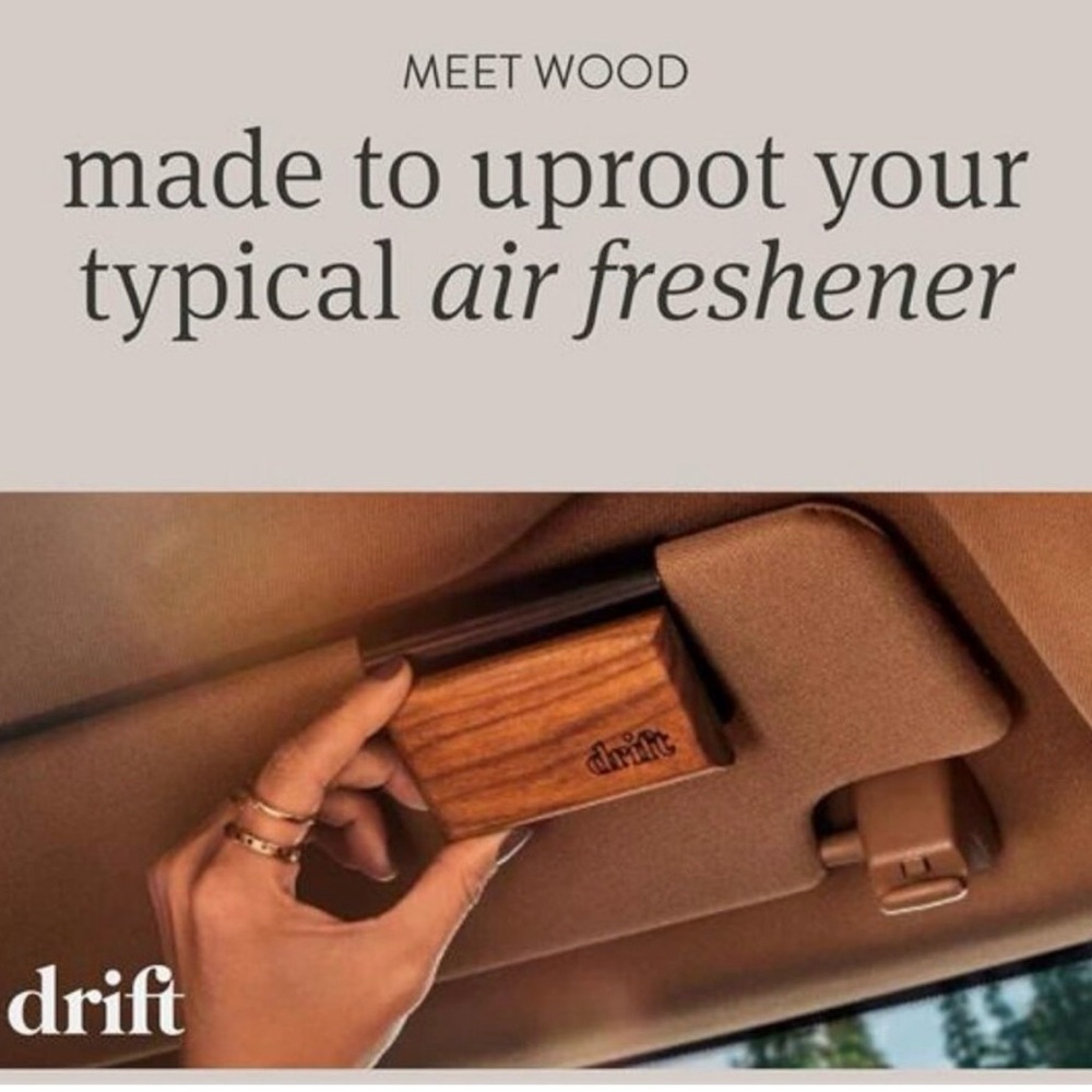 Drift Wooden Aromatherapy Block - Natural Brown - Visor Clip Kit Open Air scent - Picture 2 of 8